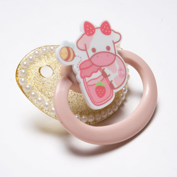 Strawberry Milk Cow Adult Pacifier – Peach Collective