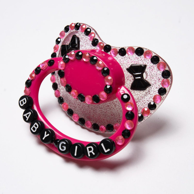 Baby Girl Pink and Black Adult Pacifier