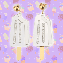 Silver Sparkle Popsicle Earrings