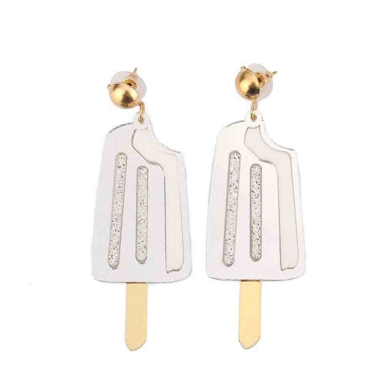 Silver Sparkle Popsicle Earrings