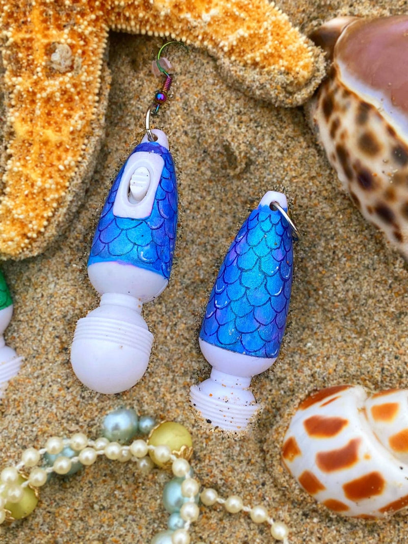 Hand Painted Mermaid Vibrator Earrings