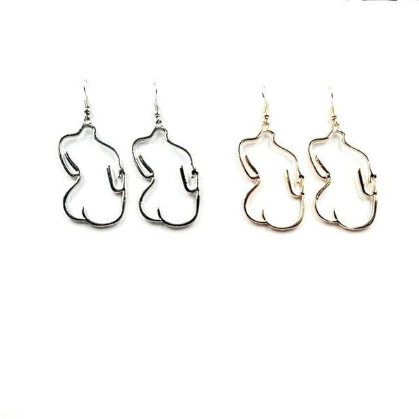 Abstract Nude Wire Earrings