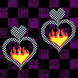 Flaming Love Checker Earrings