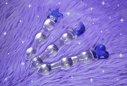 Self Love is Magical Glass Dildo Set - Blue