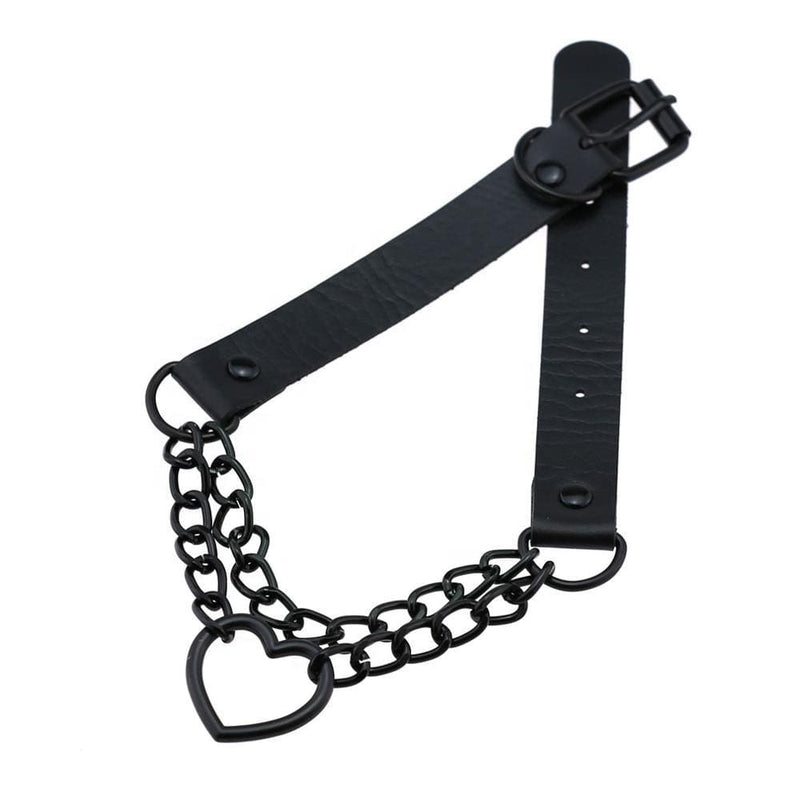 Chain Me Up Heart Choker with Black Hardware