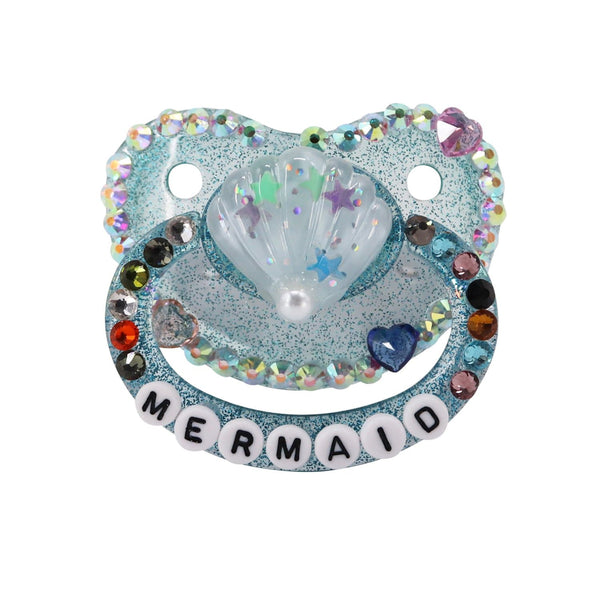 Mermaid Blue Glitter Adult Pacifier – Peach Collective