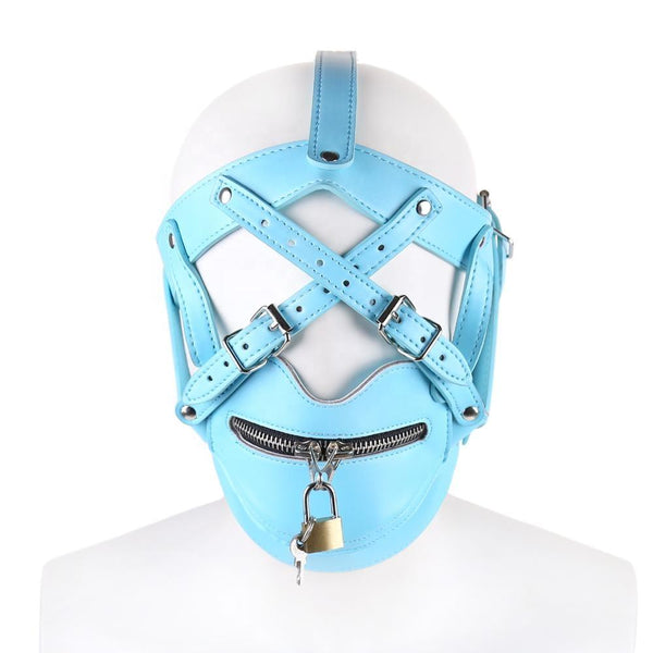 X Rated Head Harness w/ Muzzle - Baby Blue