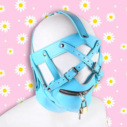 X Rated Head Harness w/ Muzzle - Baby Blue