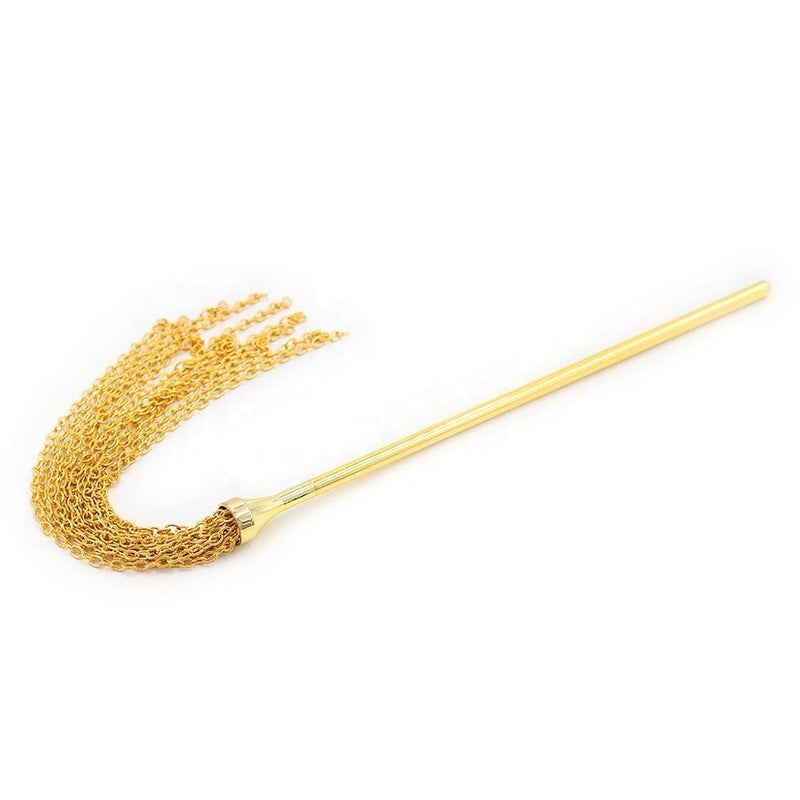 Gold Teaser Set with Feather Tickler and Chain Flogger