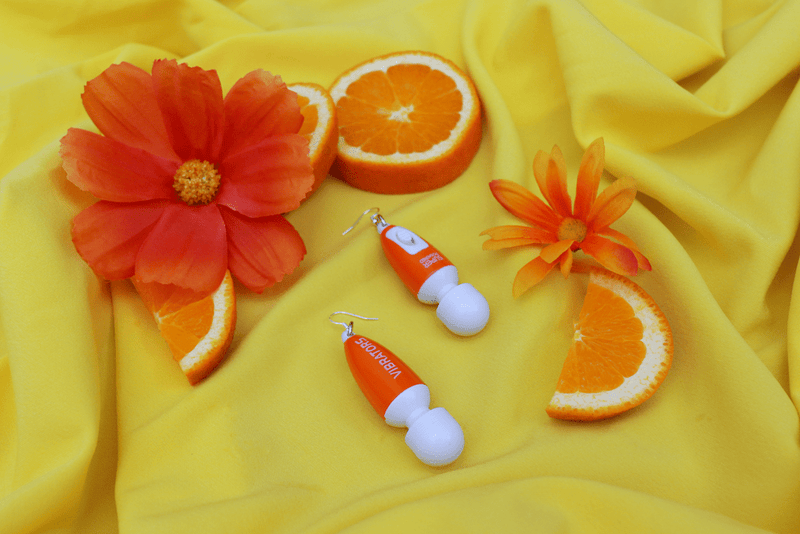Self Love Vibrator Earrings - Super Powered Orange