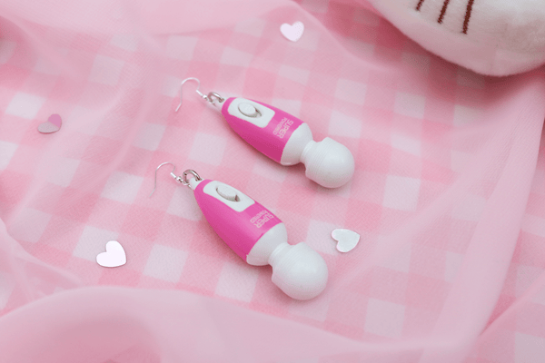 Self Love Vibrator Earrings - Super Powered Pink
