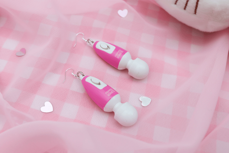 Self Love Vibrator Earrings - Super Powered Pink Peach Collective Self Love Vibrator Earrings - Super Powered Pink Peach Collective