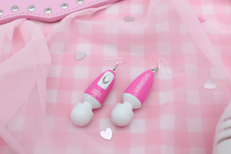 Self Love Vibrator Earrings - Super Powered Pink