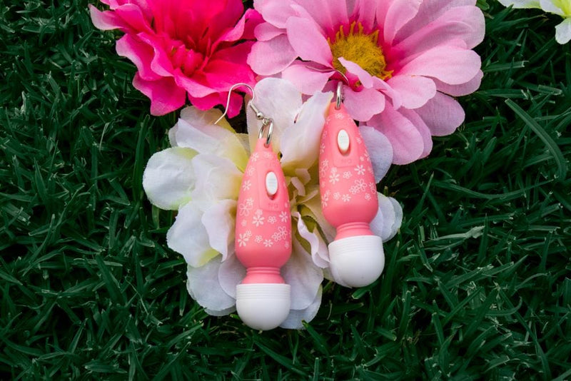 Self Love Vibrator Earrings - Pink Floral