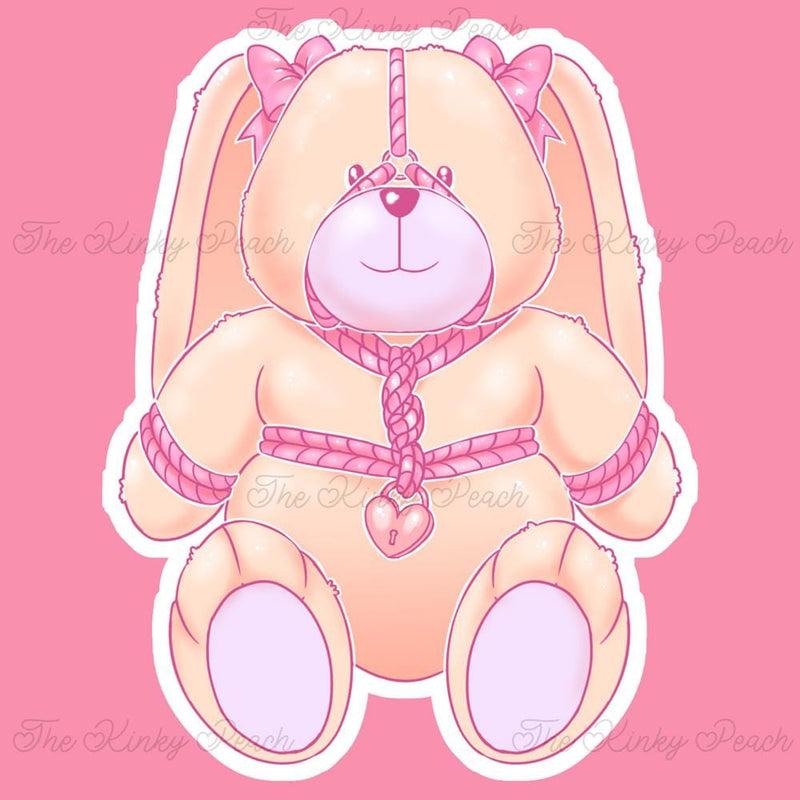 Kinky Peach Rope Bunny Sticker