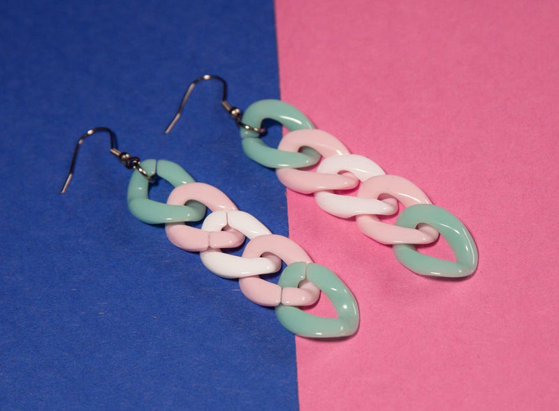 Transgender Pride Chain Earrings